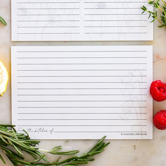 Set of 50 Floral 4x6 Recipe cards - Picture 3 of 9